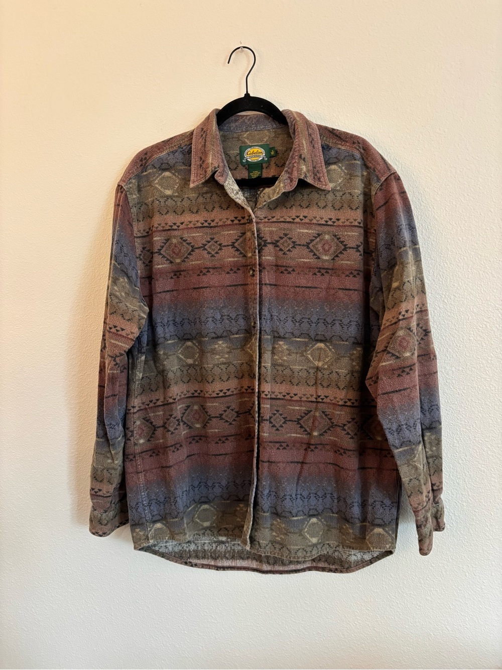 vintage Cabela's Aztec Soft Chamois Flannel Shirt size XL